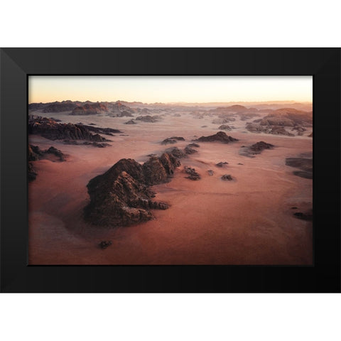Wadi Rum Black Modern Wood Framed Art Print by Ziomek, Witold