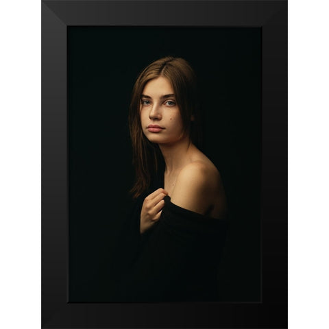 Elizabet Black Modern Wood Framed Art Print by Khalemsky, Sergey