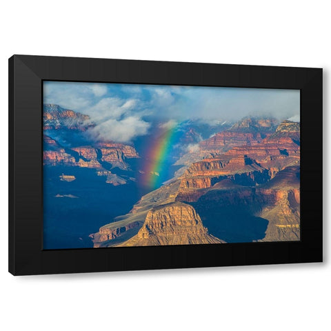 Rainbow Over Grand Canyon Black Modern Wood Framed Art Print by Xu, Kevin