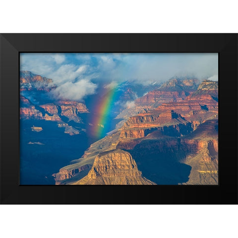 Rainbow Over Grand Canyon Black Modern Wood Framed Art Print by Xu, Kevin