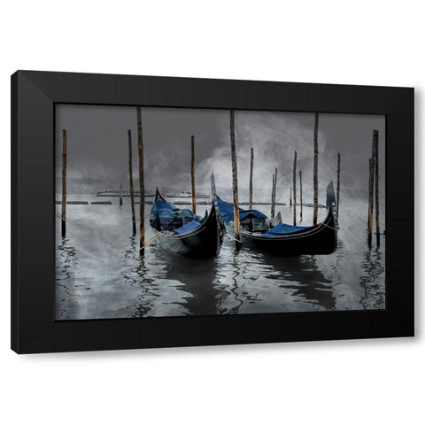 Gondolas Black Modern Wood Framed Art Print by Dupont, Isabelle