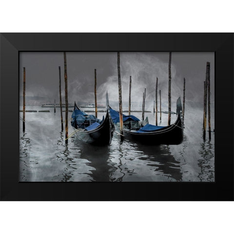 Gondolas Black Modern Wood Framed Art Print by Dupont, Isabelle