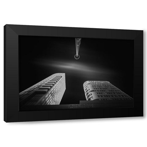 Central Black Modern Wood Framed Art Print by Vazan, Karol