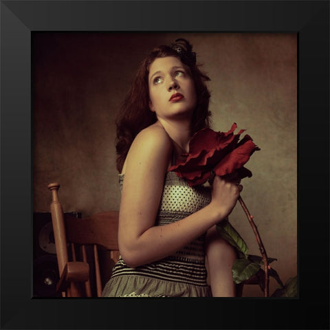 Janne Black Modern Wood Framed Art Print by Mighorst, Ineke