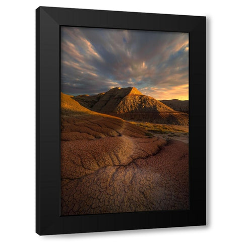 Badlands Not Bad Black Modern Wood Framed Art Print with Double Matting by P., Ruiqing