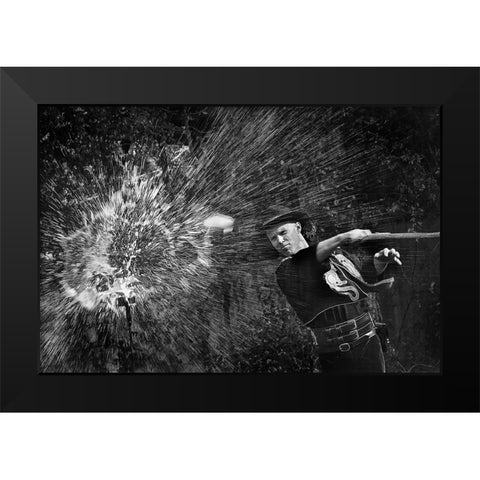 Magical Whip Black Modern Wood Framed Art Print by Chang, Jiangping