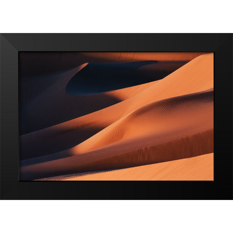 The Lines and Curves Black Modern Wood Framed Art Print by Qiu, Jenny