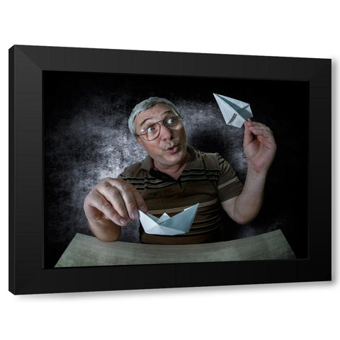 In The Minds Of Children Black Modern Wood Framed Art Print by Dan, Udrea