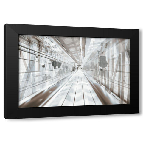 Metro Station Black Modern Wood Framed Art Print with Double Matting by Alsharif, Yahia