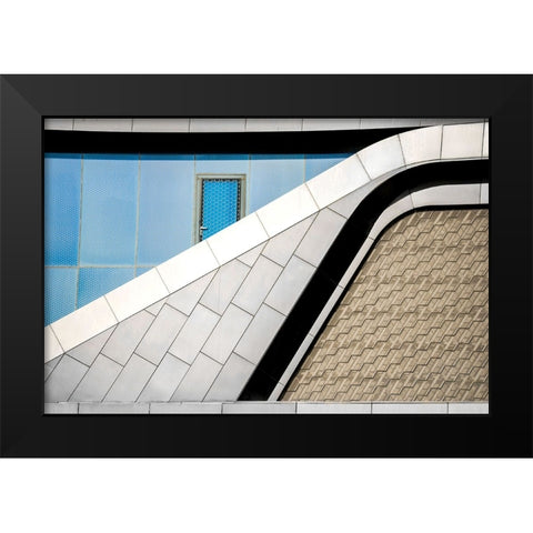 Emergency Door Black Modern Wood Framed Art Print by Alsharif, Yahia