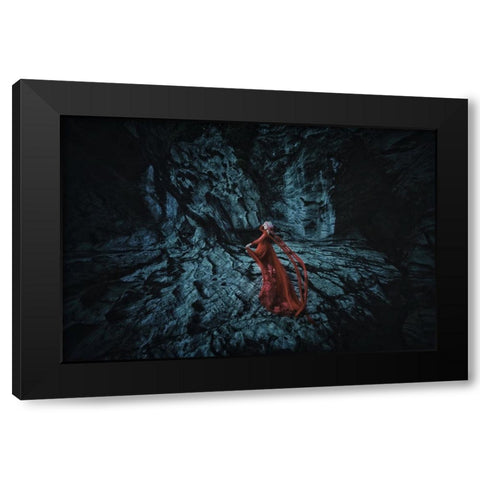 Ran Himemiya Black Modern Wood Framed Art Print with Double Matting by Koiki