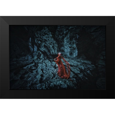 Ran Himemiya Black Modern Wood Framed Art Print by Koiki