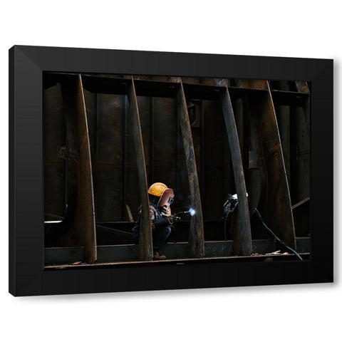 CÂ”MaÂŠUcÂ„ÂŠAeÂœO Black Modern Wood Framed Art Print by Lingyao.Zhang