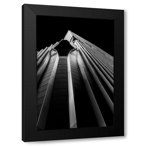 Keyhole Building Black Modern Wood Framed Art Print by Wong, Jeffrey