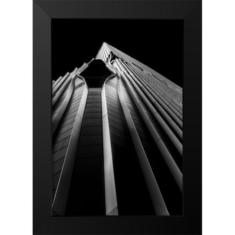 Keyhole Building Black Modern Wood Framed Art Print by Wong, Jeffrey