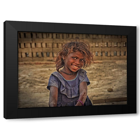 Laughter Is The Best Medicine Black Modern Wood Framed Art Print with Double Matting by Das, Mousumi