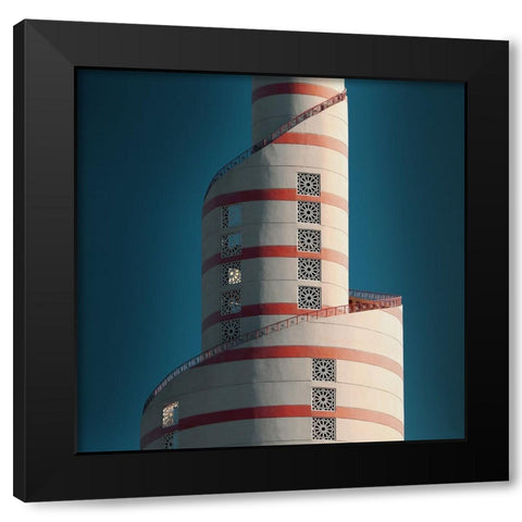 Fanar Tower Black Modern Wood Framed Art Print by Hawerkamp, Hans-Wolfgang