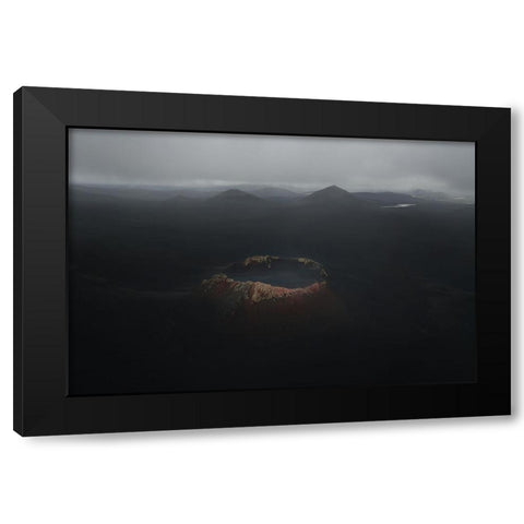 Crater Black Modern Wood Framed Art Print by Bian, James
