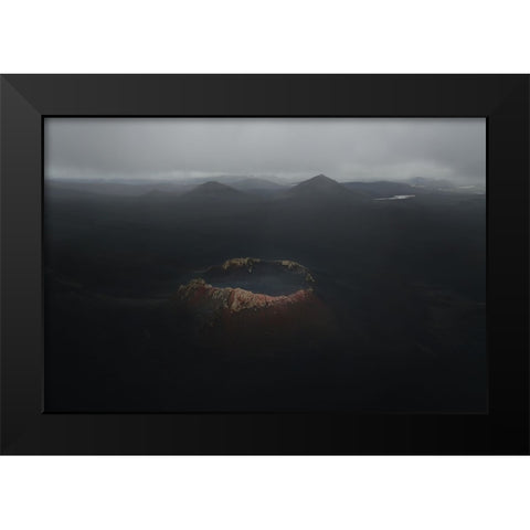Crater Black Modern Wood Framed Art Print by Bian, James