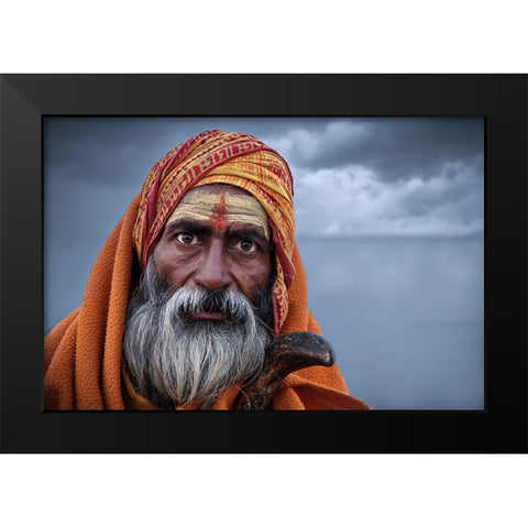 Saving Face - The Anthology - V Black Modern Wood Framed Art Print by Steverson, Michael