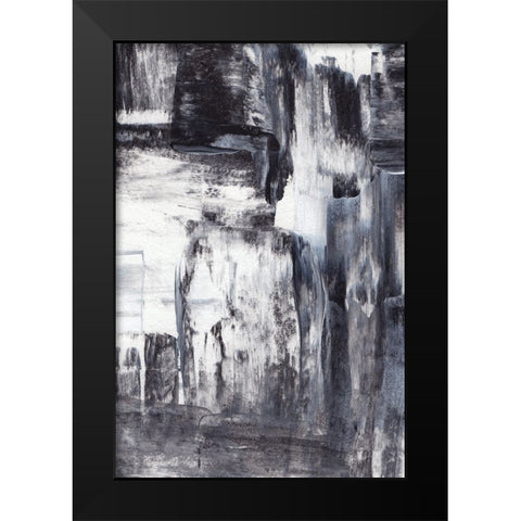 Abstract Texture No 2 Black Modern Wood Framed Art Print by Uplusmestudio