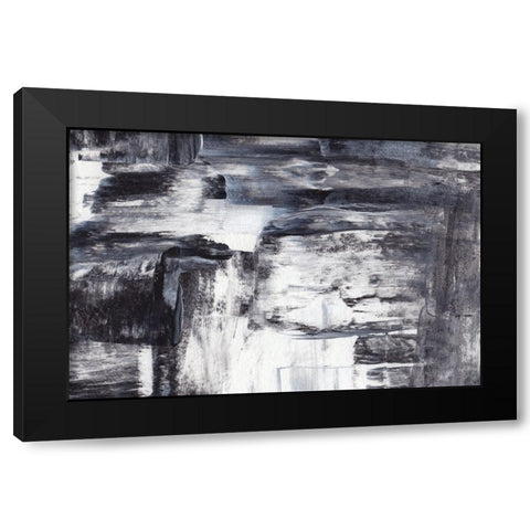 Abstract Texture No 2 Black Modern Wood Framed Art Print with Double Matting by Uplusmestudio