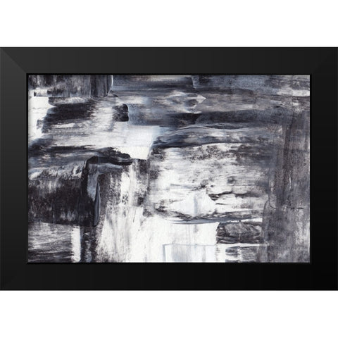 Abstract Texture No 2 Black Modern Wood Framed Art Print by Uplusmestudio