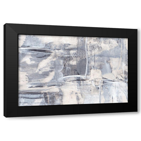 Abstract Texture No 5 Black Modern Wood Framed Art Print with Double Matting by Uplusmestudio