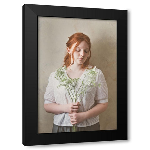Simply Red Black Modern Wood Framed Art Print with Double Matting by Franke, Ruth