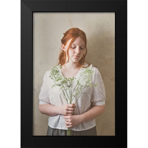 Simply Red Black Modern Wood Framed Art Print by Franke, Ruth