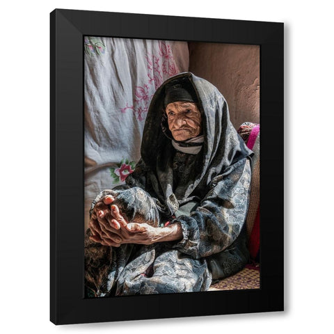 Grandma Black Modern Wood Framed Art Print by Bahmani, Mitra