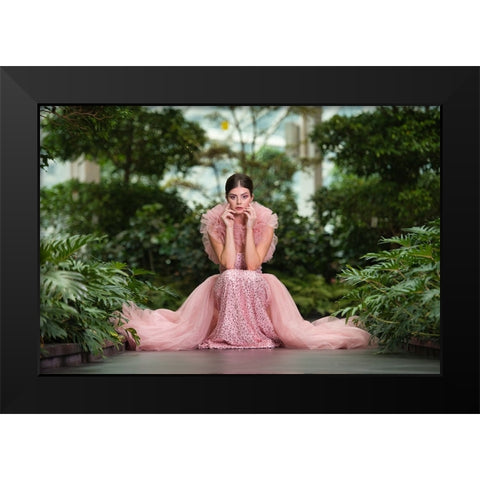 Beauty In The Garden Black Modern Wood Framed Art Print by Belal, Ahmad