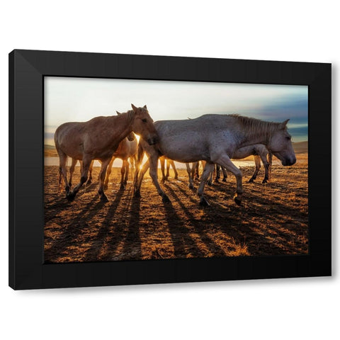 AeÂ™UaeÂ›B Black Modern Wood Framed Art Print with Double Matting by Taksing