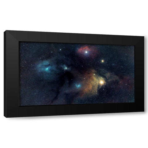 Rho Black Modern Wood Framed Art Print by Taransohal