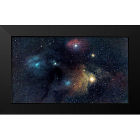 Rho Black Modern Wood Framed Art Print by Taransohal