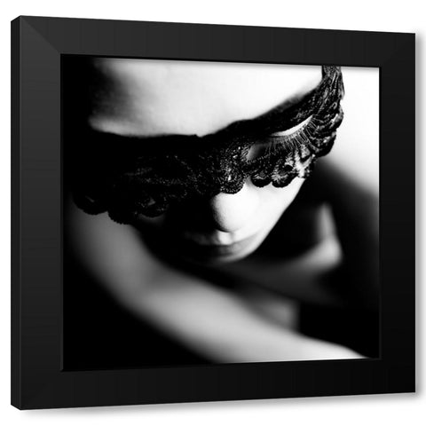 Face Black Modern Wood Framed Art Print with Double Matting by Kondo, Masami