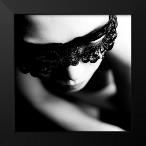 Face Black Modern Wood Framed Art Print by Kondo, Masami