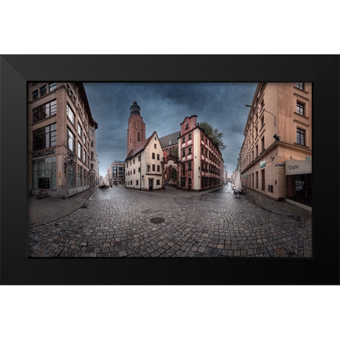 After Rain Black Modern Wood Framed Art Print by Derangowski, Lukasz