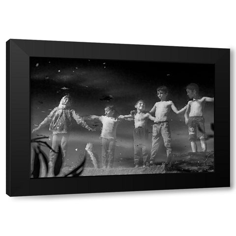 Reflection Of Childhood Black Modern Wood Framed Art Print with Double Matting by Khodadadi, Shahla