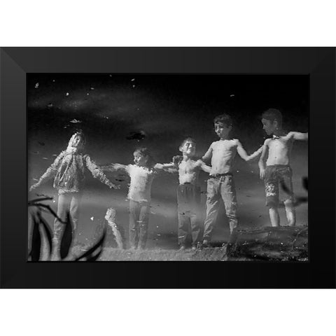Reflection Of Childhood Black Modern Wood Framed Art Print by Khodadadi, Shahla