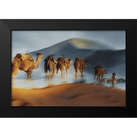 Caravane Black Modern Wood Framed Art Print by Halperin, Gabrielle