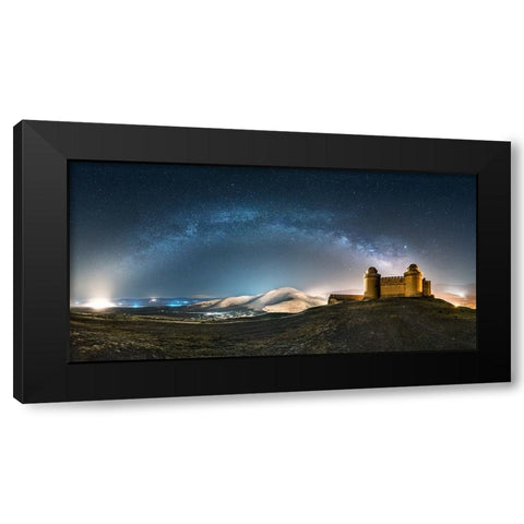 Calahorra Castle Black Modern Wood Framed Art Print by Jose Guillen, Manuel