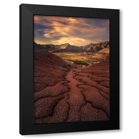 Badlands  Harmony Black Modern Wood Framed Art Print by P., Ruiqing