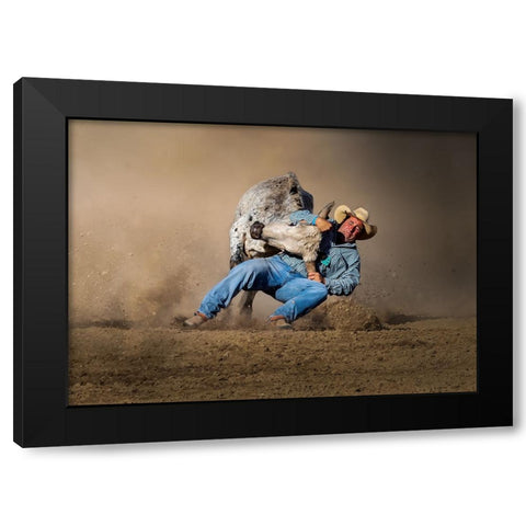 Strength Matching Black Modern Wood Framed Art Print with Double Matting by Yu Wu, Irene