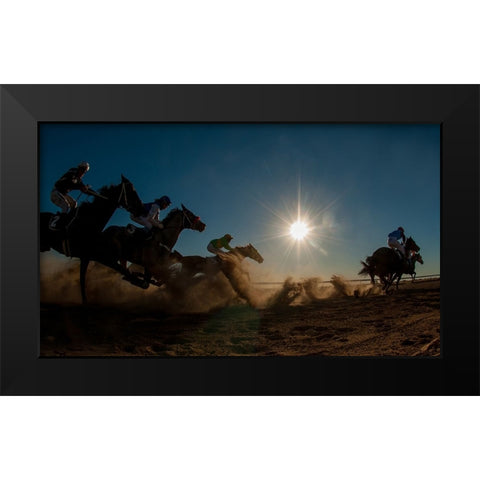 Betoota Flying Through The Dust Black Modern Wood Framed Art Print by Lee Chapman, Sharon