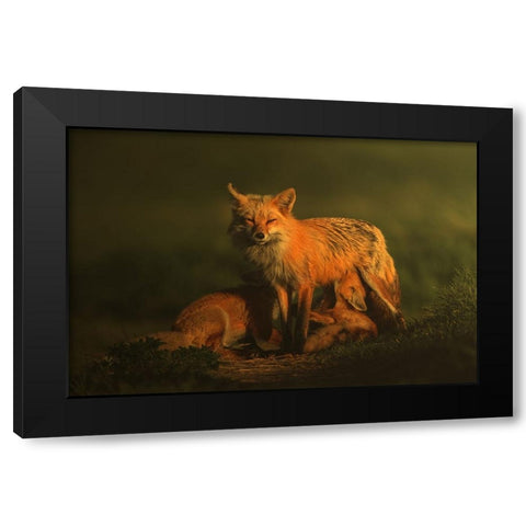 Motherhood Black Modern Wood Framed Art Print by Li, Rob