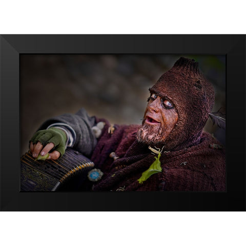 Beggar Black Modern Wood Framed Art Print by Chang, Jiangping