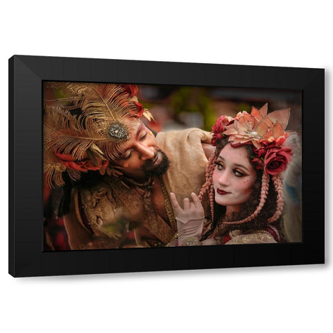 Charming Black Modern Wood Framed Art Print by Chang, Jiangping