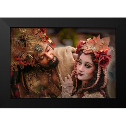Charming Black Modern Wood Framed Art Print by Chang, Jiangping