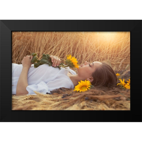 Summer Dreams Black Modern Wood Framed Art Print by Bogdan R, Mihai